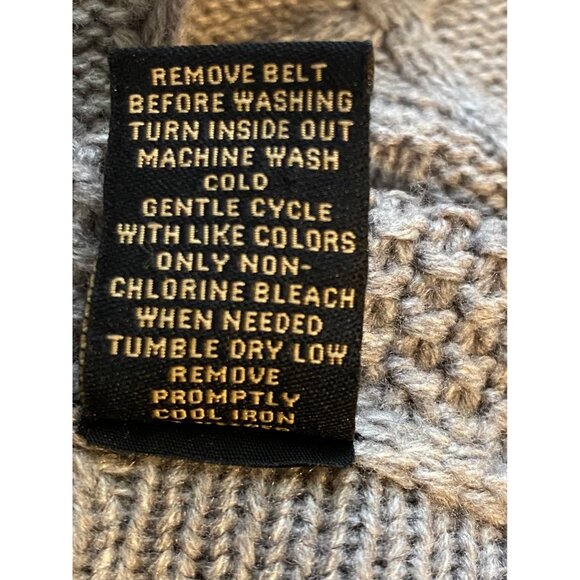 Susan Lawrence Gray Cable Knit Open Front Cardigan Sweater M Office Cozy Comfy - Picture 4 of 11